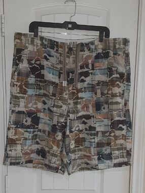 626 Blue Vintage Surplus Co. Patchwork Plaid Shorts - Size 42